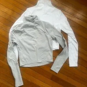 NWOT White and Gray Turtleneck Tops